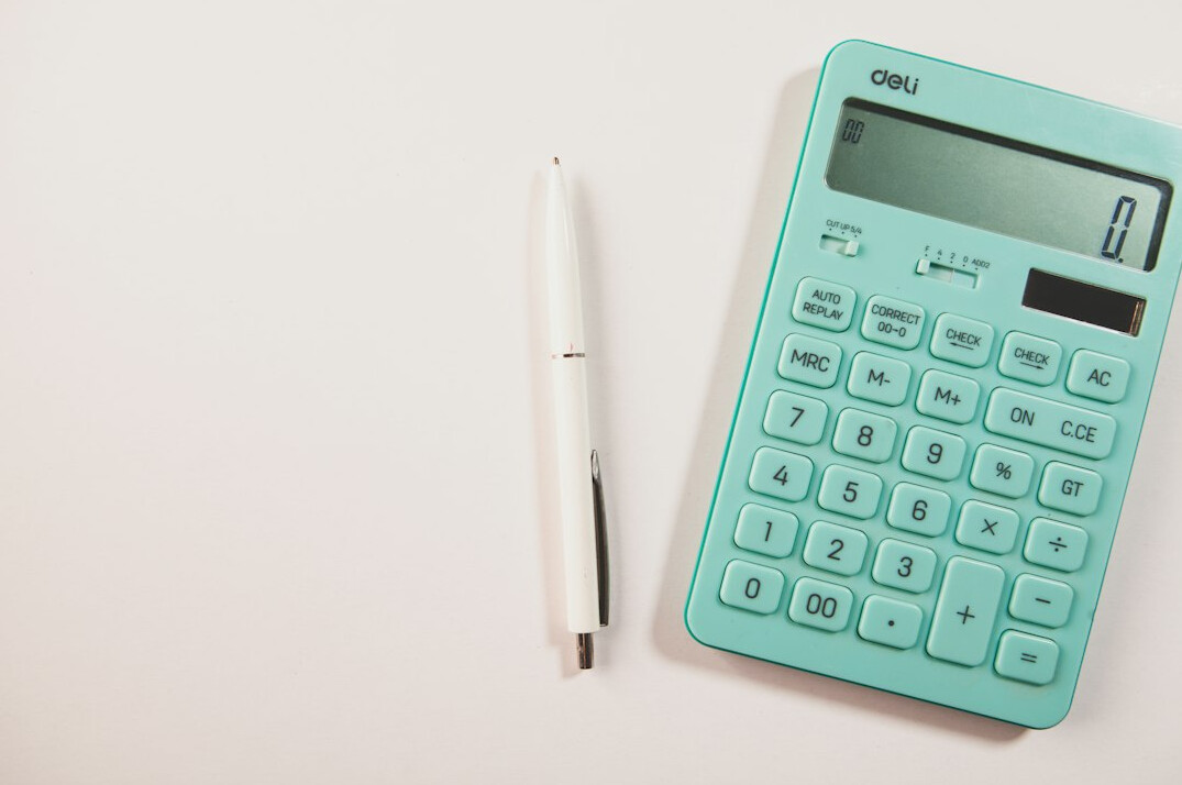 calculator and receipts