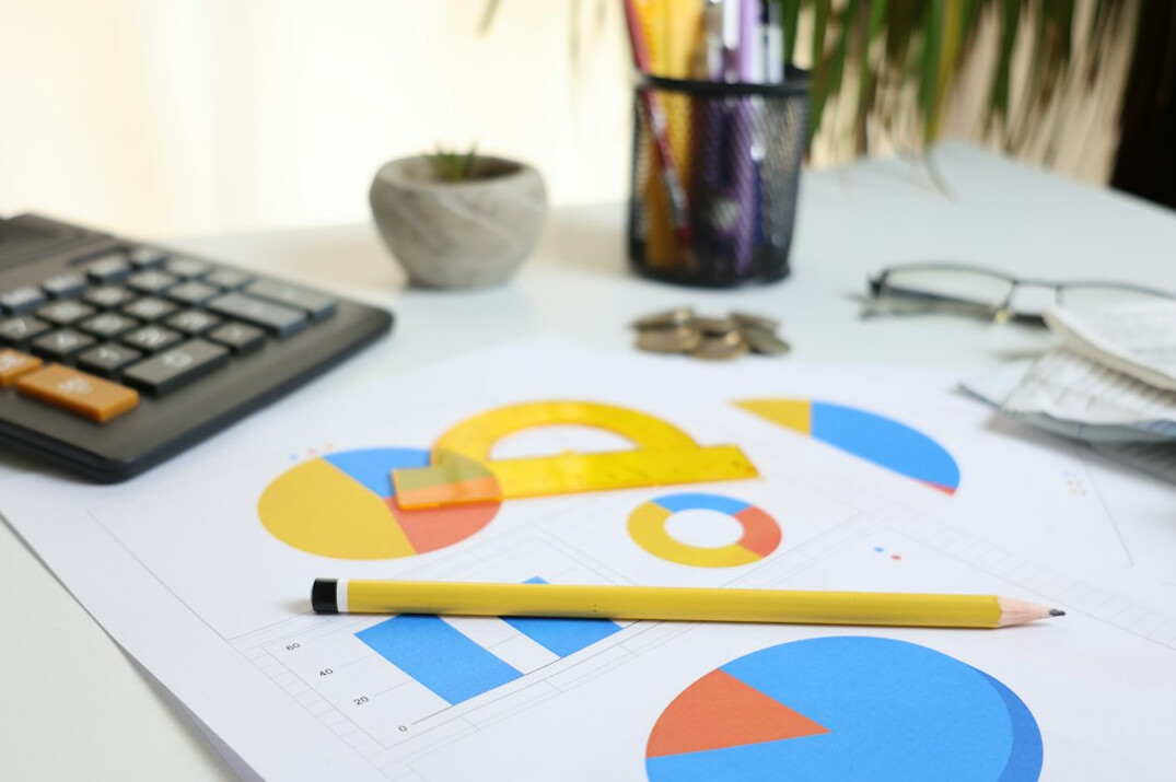 tax documents and calculator